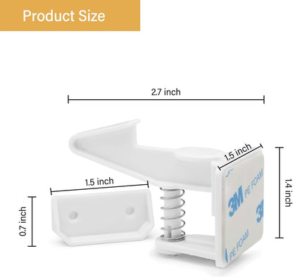 10 Pack Cabinet Locks Child Safety, NO Drilling 3M Adhesive Baby Proof Drawer Lock Child proofing cabinets latches for Kids Latch for Drawers & Door Child Safety Locks