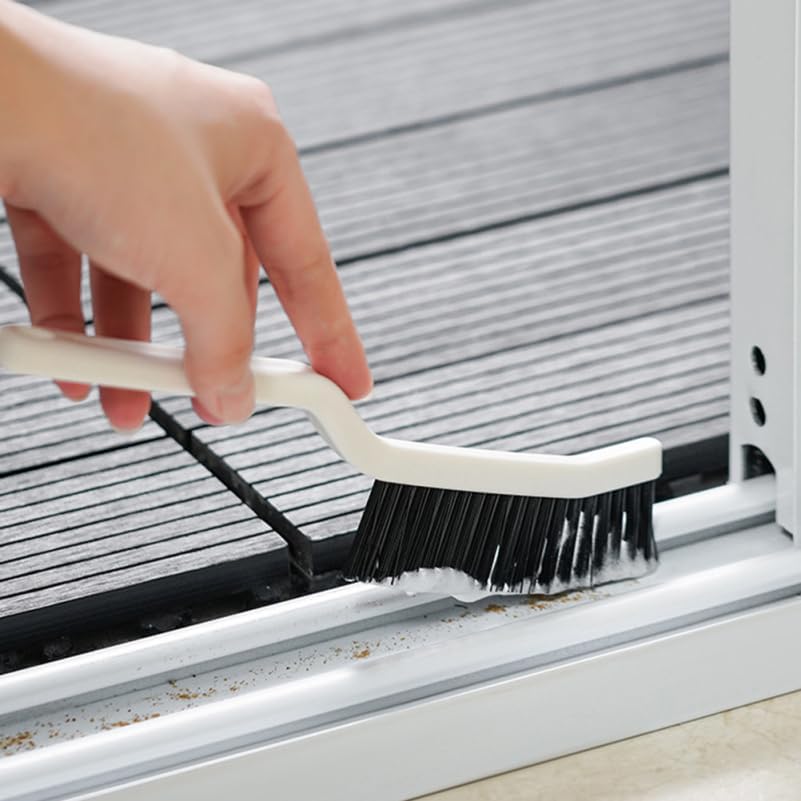 Amosfun 4pcs Hard Bristle Crevice Cleaning Brush 8.2" Gap Cleaning Tool for Kitchen Bathroom Window Tracks and Narrow Spaces