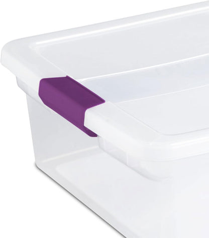 Sterilite 8-Pack 60 Quart ClearView Latch Box, Wheeled Underbed Organizer Bins with Latching Lids - Clear Plastic Organization Containers for Closet, Bedroom, Shelving Units and Everyday Home Storage