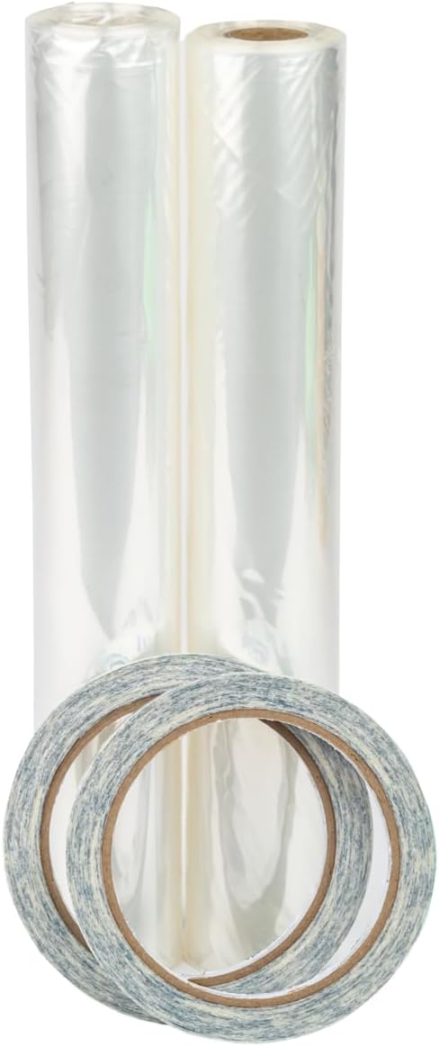 Duck MAX Strength Window Insulation Kit, Winter Window Seal Kit Fits up to 10 Windows, Heavy Duty Shrink Film Cuts to Size for Easy Indoor Installation, Window Tape Included,62 In. x 420 In., Clear