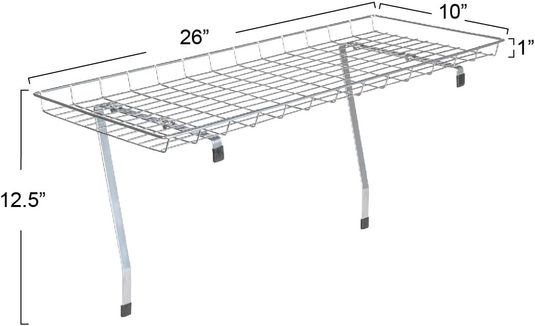 Household Essentials Rear Display Over-The-Washer Storage Shelf to Organize and Store Laundry Room Supplies, Silver