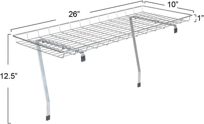 Household Essentials Rear Display Over-The-Washer Storage Shelf to Organize and Store Laundry Room Supplies, Silver