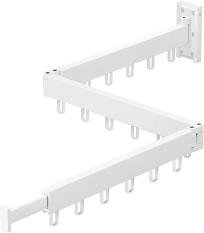 ZdwCyl Clothes Drying Rack Wall Mounted,Drying Rack Clothing,Clothes Hanging Rack,Retractable,Collapsible(Tri-Fold), White Color(Ring)