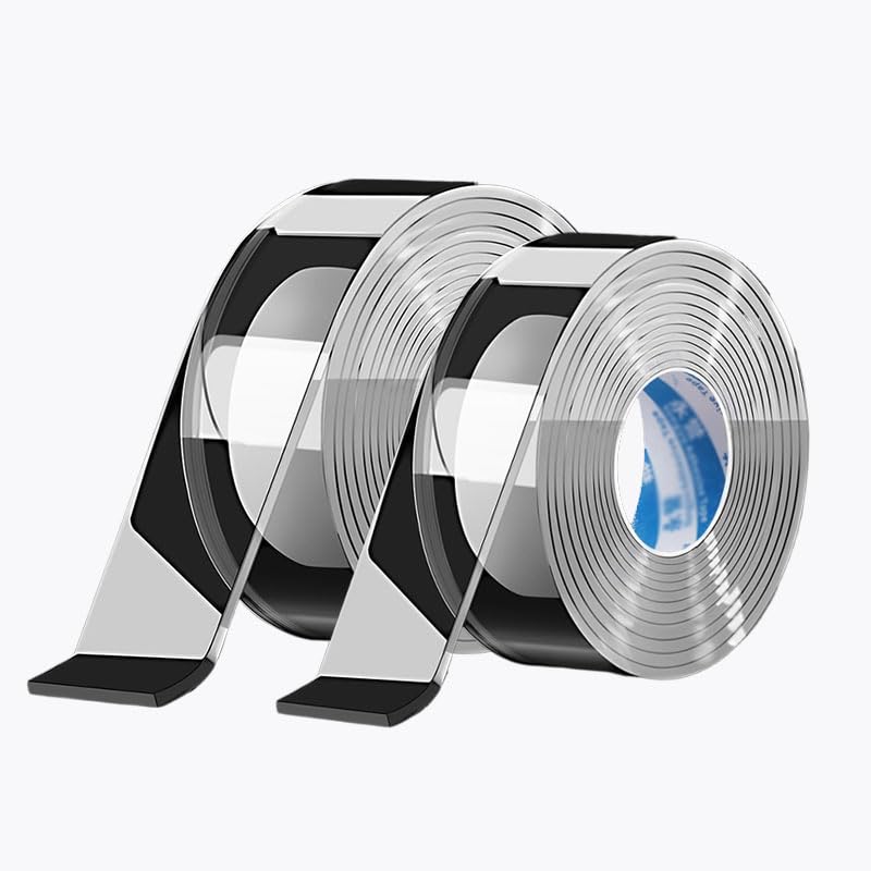 Extra Wide Nano Double Sided Tape - Removable Washable Adhesive for Walls, Home, Tiles, Glass, Mirror - No Residue Heavy Duty Sticky Tape (3 Roll) (0.8 in + 1.2 in)