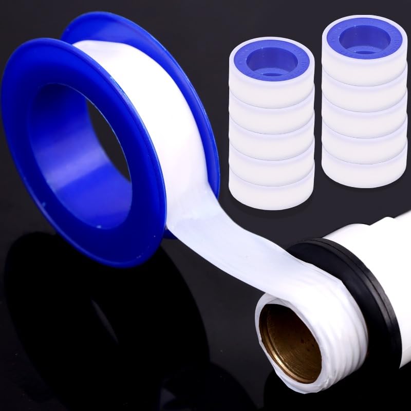 10Pcs PTFE Industrial Seal Tape 10M Waterproof Tape 1 Piece Masking Tape for Gas Pipeline Plumber Fitting Pipe Thread Sealing