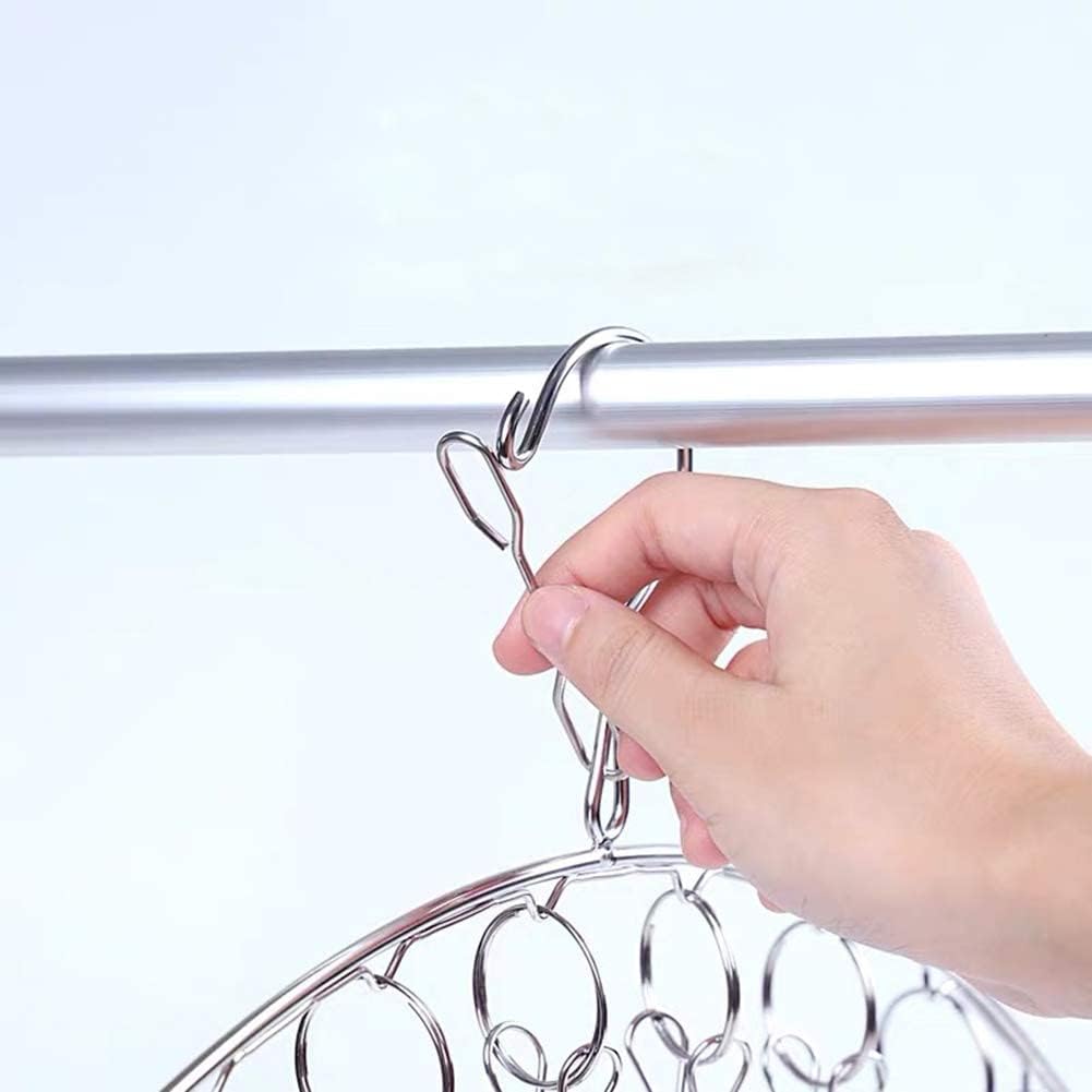 10 Pack Laundry Drying Rack Clothes Hanger with 10 Clips, Stainless Steel Clothes Drying Rack Sock Hangers Windproof Clip and Drip Hanger for Drying Socks, Bras, Towel, Underwear, Diapers