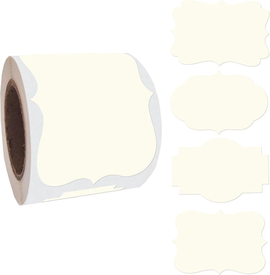 2" x 3" Kraft Label Stickers Writable Gift Labels, 200PCS Self-Adhesive Brown Labels for Essential Oil Bottle, Jars, Food Storage or Gift Decoration