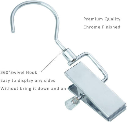 Laundry Hangers with Swivel Hooks Hold Boots Clips Pin Stainless Steel Portable for Travel Clothes Towel Pack of 10
