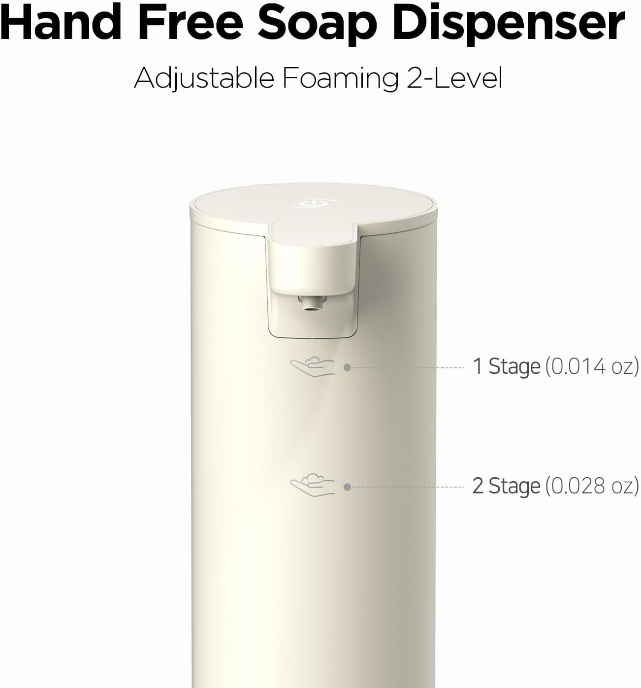 Mooas Automatic Foaming Soap Dispenser - Pure & Clean, Stainless Metal Rechargeable Electric Sensor, Touchless Dish Soap Dispenser for Kitchen & Bathroom, Commercial 9.4oz (Ivory)