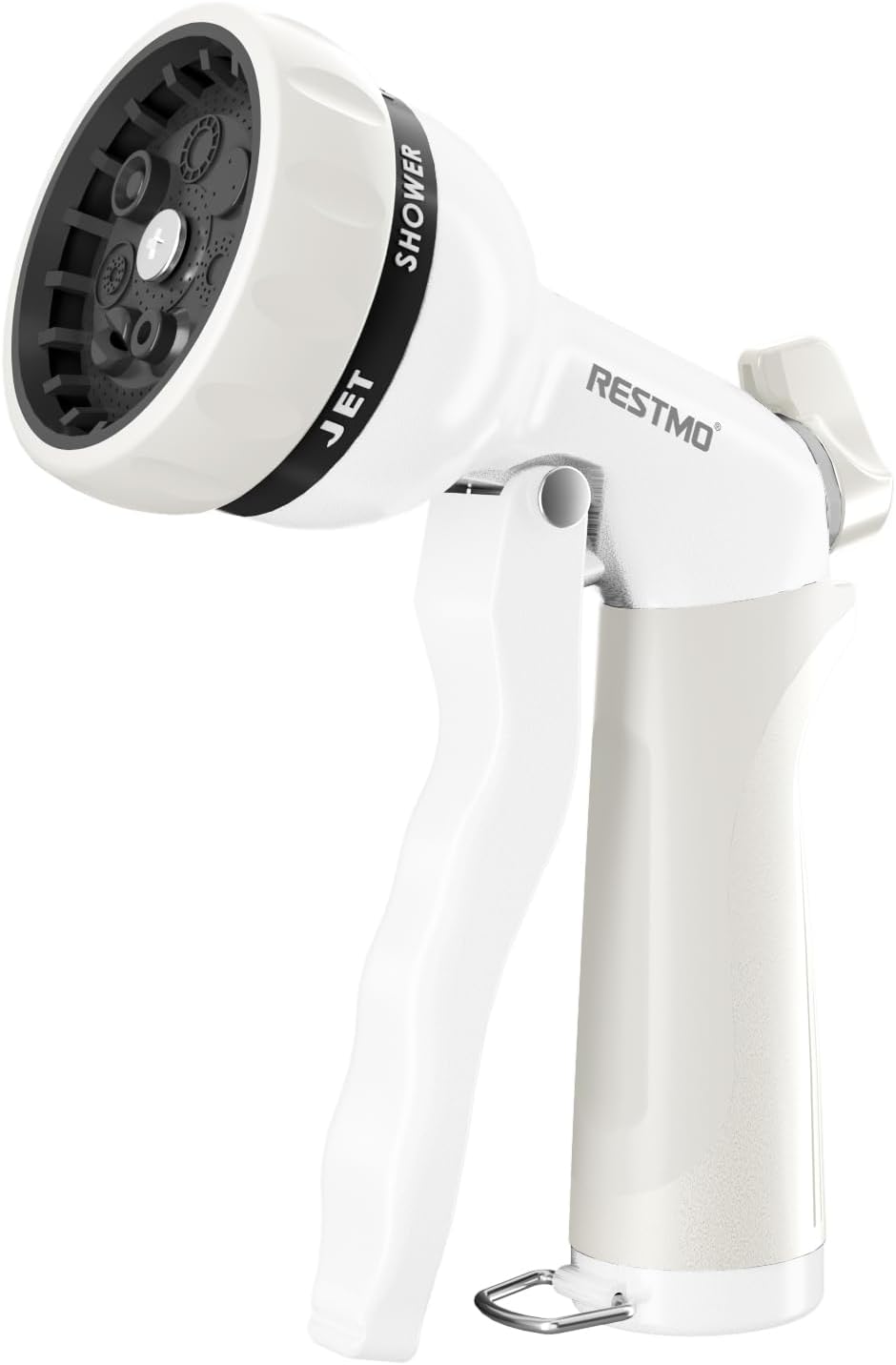 RESTMO Garden Hose Nozzle, Heavy Duty Metal Water Hose Nozzle with 7 Adjustable Spray Patterns, High Pressure Hand Sprayer with Flow Control for Watering Plants & Lawns, Washing Cars & Pets