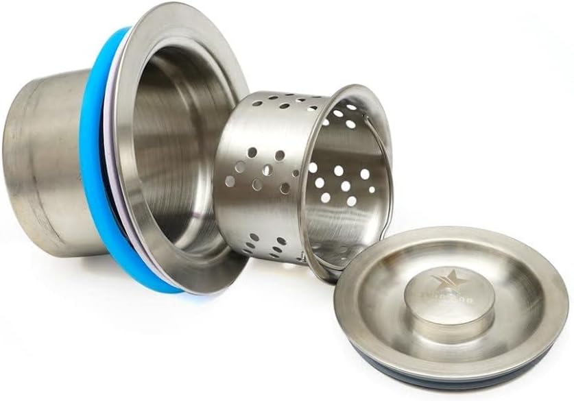 STARSTAR 3-1/2in Stainless Steel Sink Drain Kit with Removable Deep Basket and Sealing Lid