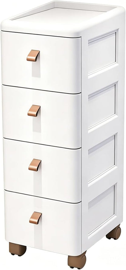 Slim Rolling Storage Cart for Narrow Gaps, 7-Tier Tall Narrow Storage Cabinet with Wheels, Space Saving Organizer for Kitchen, Bathroom, Laundry(A,30cm/11.8in 3-Tier)
