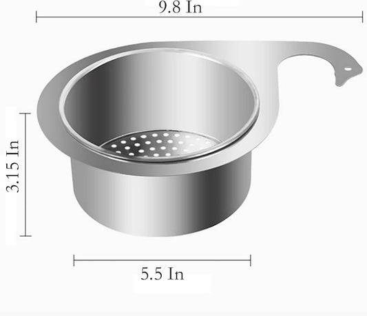 Washbasin Sink Drain Basket, Stainless Steel Kitchen Sink Strainer for Water Tap Drain Water (2)