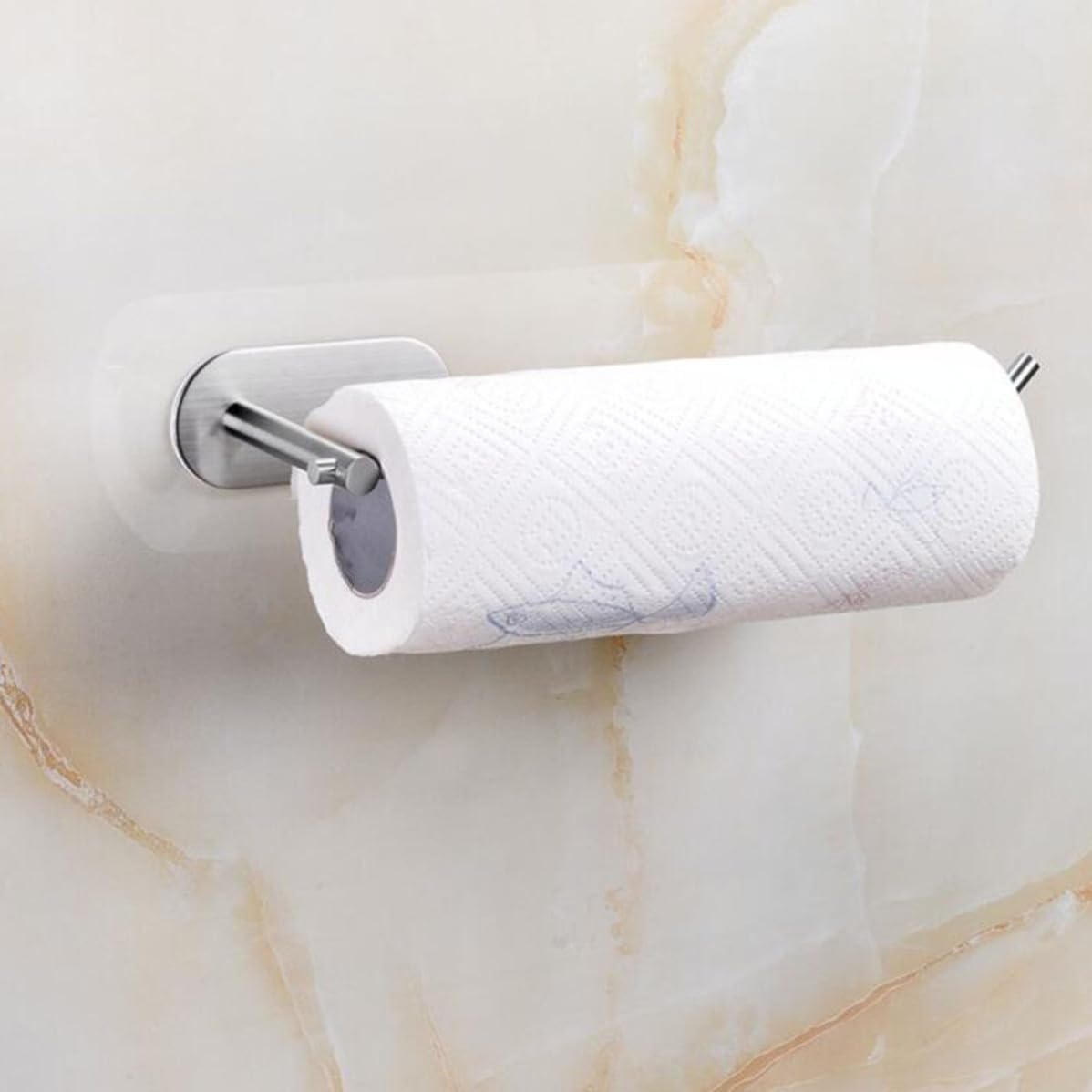 Homoyoyo Self-Adhesive Towel Rack 304 Stainless Steel Heavy-Duty Towel Bar for Kitchen Tools and Cleaning Rags, Silver Wall-Mounted Dish Cloth Holder