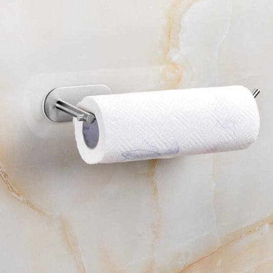 Homoyoyo Self-Adhesive Towel Rack 304 Stainless Steel Heavy-Duty Towel Bar for Kitchen Tools and Cleaning Rags, Silver Wall-Mounted Dish Cloth Holder
