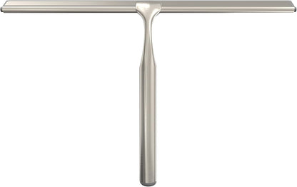 Better Living Deluxe XL Shower Squeegee, Multi-Purpose Silicone Squeegee Blade with Storage Hook, Rust-Proof Heavy Duty Window, Glass, Shower Scrubber, Windshield Wiper, 12", Brushed Nickel