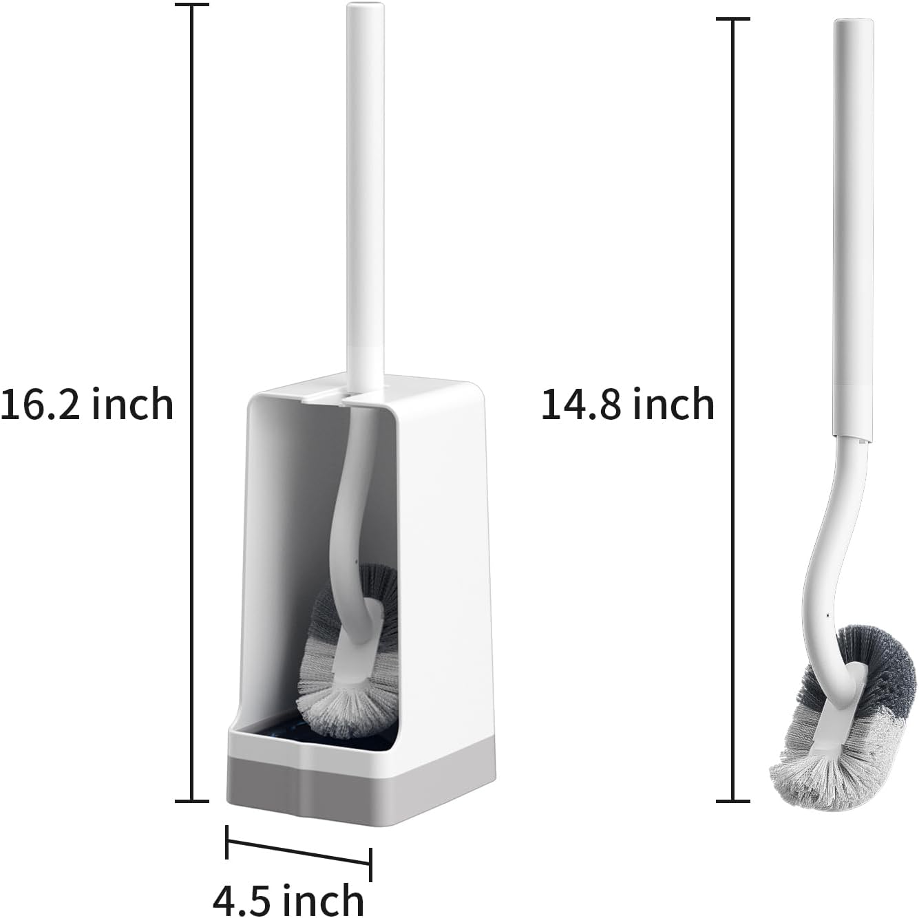 Marbarsse Bathroom Toilet Bowl Brush and Holder, Curved Design Toilet Brush for Deep Cleaning Under Rim, Best Toilet Brush Set, Easy Handy CompactToilet BowlCleaner Brush for Bathroom, 1 Pack