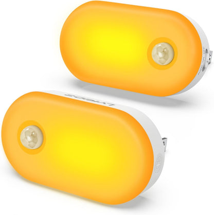 Lyridz 120LM Ultra Bright Plug-in Motion Sensor Night Light, Stepless Dimmable LED Nightlight, Always-On and Auto-Off, for Hallway, Stairs, Bathroom, Bedroom, Garage, Warm White (6-Pack)