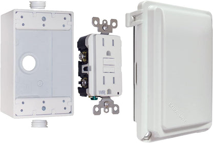 Sigma 16801WH Weatherproof 1-Gang While in Use GFCI Receptacle Kit, White
