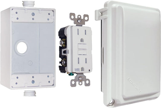 Sigma 16801WH Weatherproof 1-Gang While in Use GFCI Receptacle Kit, White