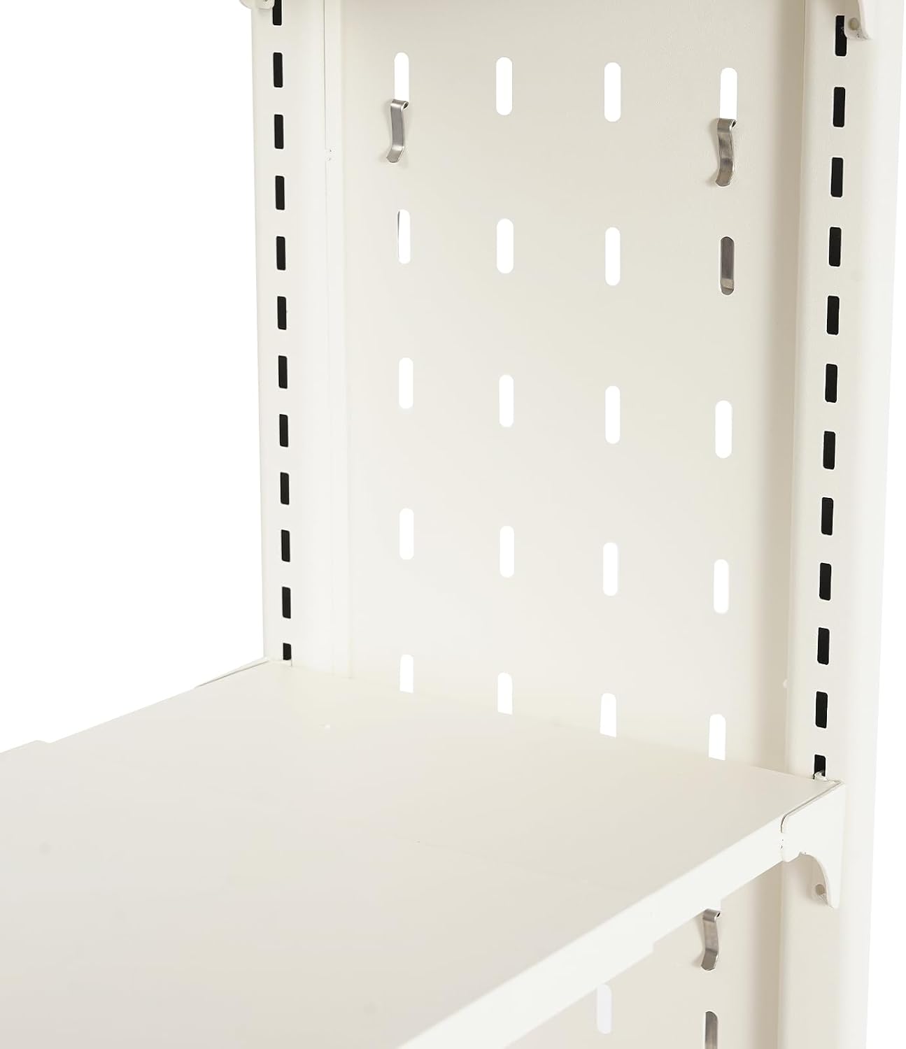 3-Tier Over The Washer and Dryer Storage Shelf, Washing Machine Shelf with Adjustable Height & Hooks, Over Toilet Laundry Room Drying Storage Rack with Pigboard, Space Saver (Gray)