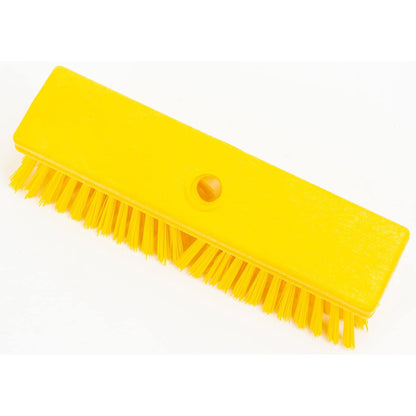 SPARTA Plastic Floor Scrub Brush, Brush Head Only, Deck Brush with ACME Standard Thread Fitting for Deck, Industrial Kitchens, and Hospitals, 10 Inches, Yellow