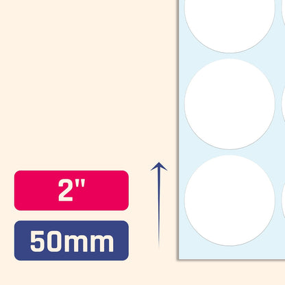 2" Round Large Colored Moving Stickers Labels - 10 Colors, Pack of 240