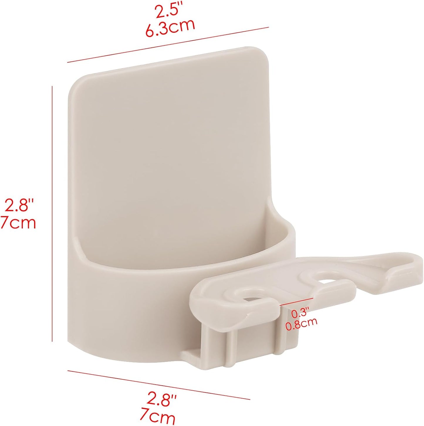 2 PCS Self-Adhesive Toothbrush Holders Wall Mounted, Water Proof Toothbrush Hook, 3 in 1 with Toothbrush Hanger Toothpaste Holder and Gargle Cup Holder for Bathroom Shower (White)