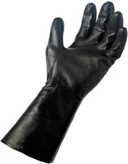 Grease Monkey Neoprene Long Cuff Gloves, Large, For washing dishes, cleaning cars, handling chemicals, or for extra grip,Black