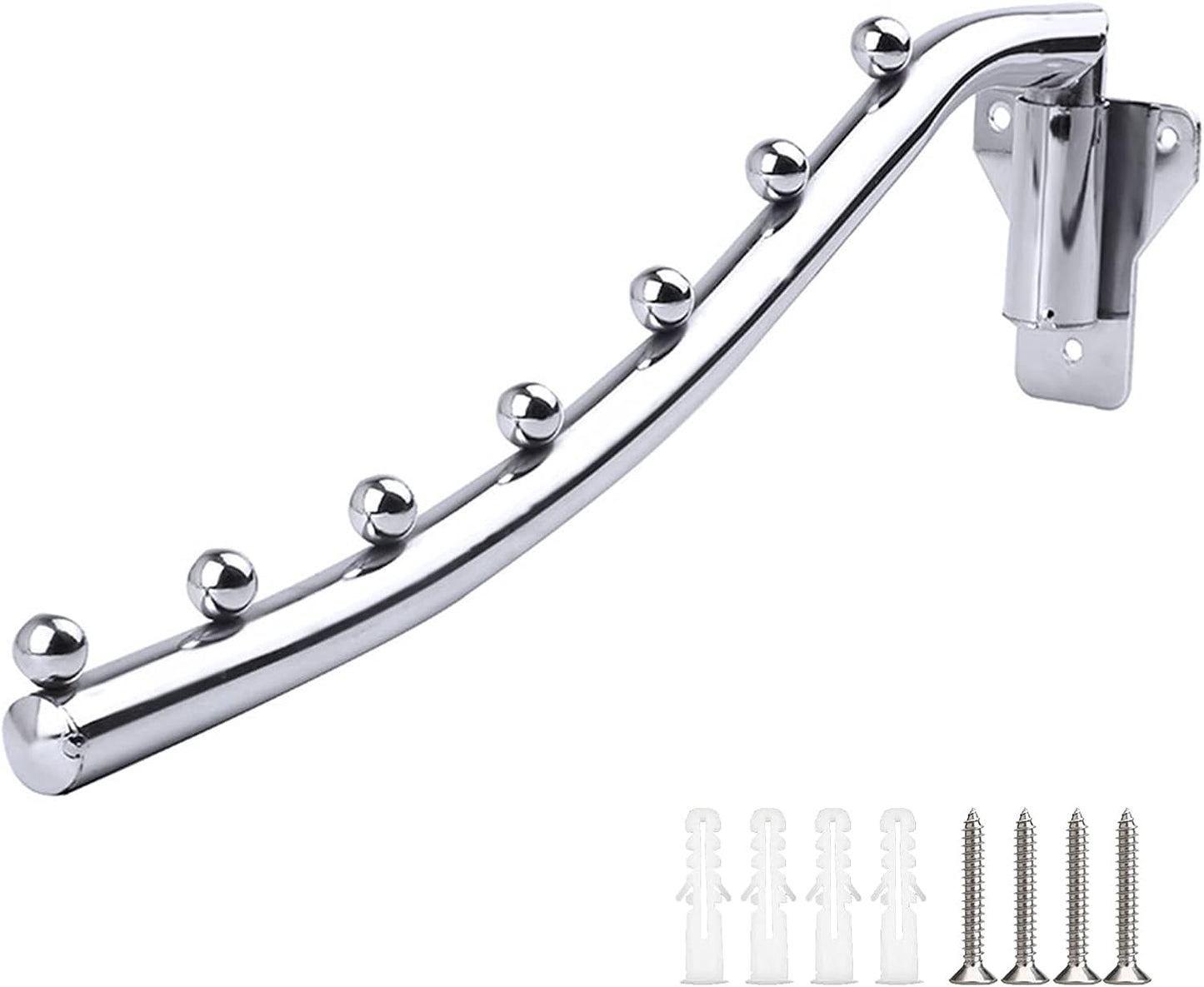 Folding Clothes Hanger Rack Wall Mount, Wall Mounted Clothes Rack Metal, 2 Pack Stainless Steel Garment Hooks Clothing Multiple Hook Space Saving for Closet Organizer, Bathroom, Laundry Room, Kitchen