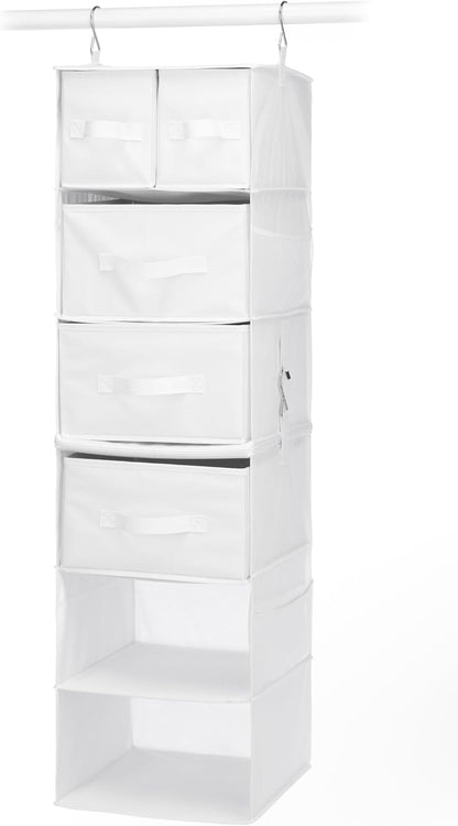 Whitmor 5 Section Closet Organizer - Hanging Shelves with Sturdy Metal Frame