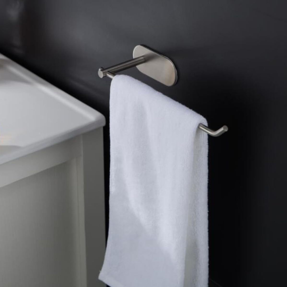 Homoyoyo Self-Adhesive Towel Rack 304 Stainless Steel Heavy-Duty Towel Bar for Kitchen Tools and Cleaning Rags, Silver Wall-Mounted Dish Cloth Holder