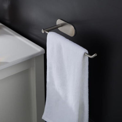 Homoyoyo Self-Adhesive Towel Rack 304 Stainless Steel Heavy-Duty Towel Bar for Kitchen Tools and Cleaning Rags, Silver Wall-Mounted Dish Cloth Holder