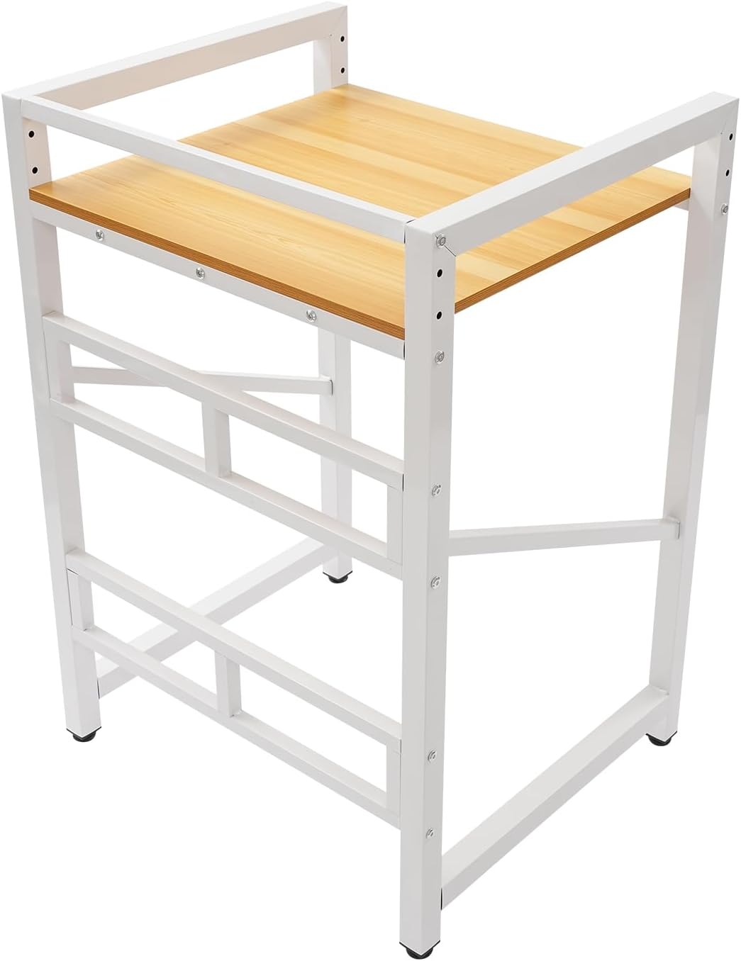 Washer Dryer Stacking Rack Stand, Washing Machine Shelf Over the Washer and Dryer Shelves 3 Level Height Adjustable Storage Shelf Organizer Rack for Laundry Rooms Apartments Bathroom (Black Yellow)