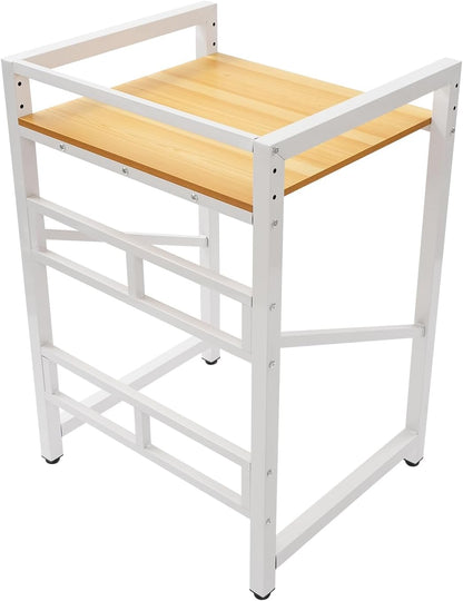 Washer Dryer Stacking Rack Stand, Washing Machine Shelf Over the Washer and Dryer Shelves 3 Level Height Adjustable Storage Shelf Organizer Rack for Laundry Rooms Apartments Bathroom (Black Yellow)