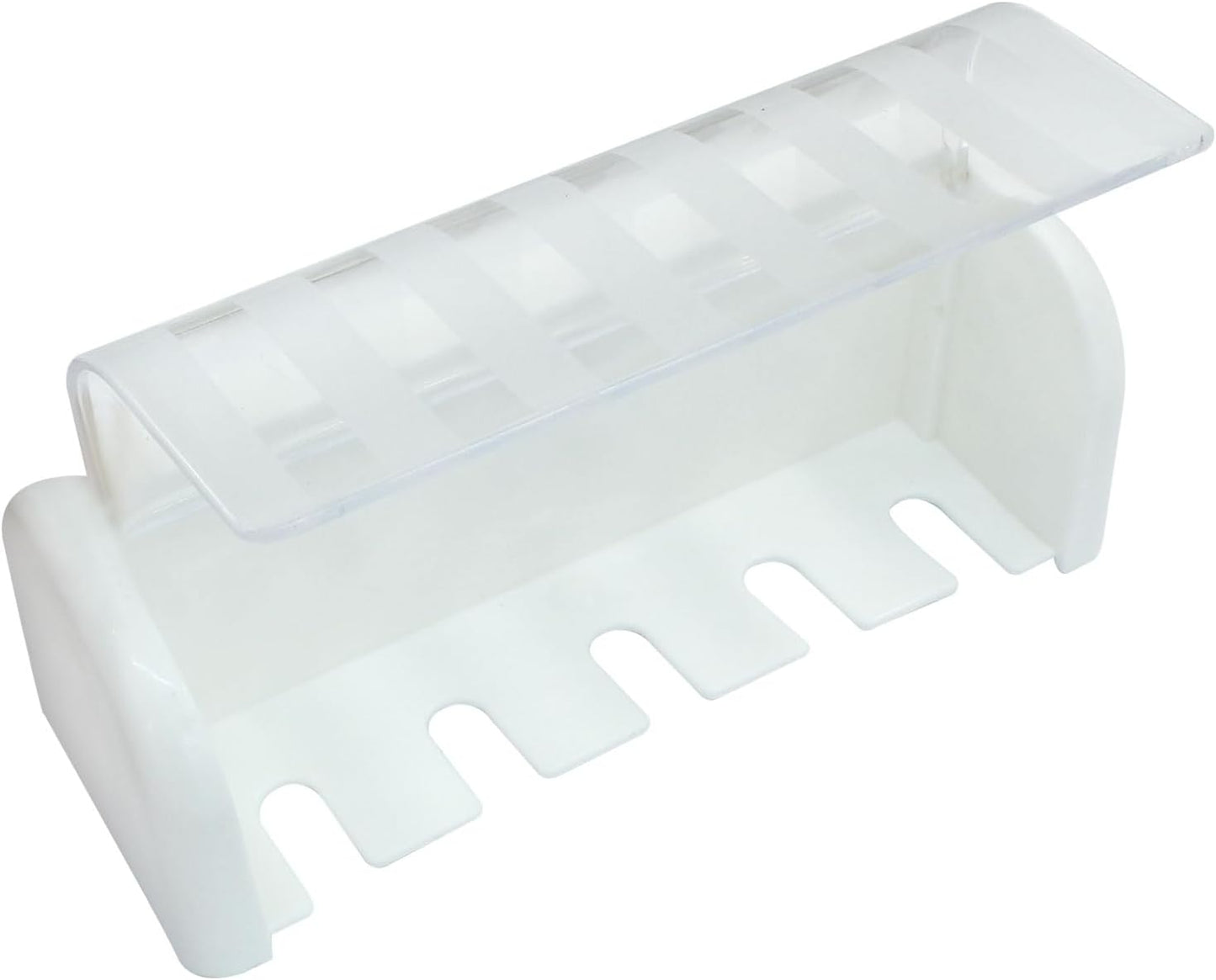 Zorfeter 5 Slots White Wall Mounted with Cover Toothbrush Holder, Toothbrush Storage Organizer Self Adhesive Hanger Rack, Toothbrush Hanger Stand for Bathroom/Cabinet/Dorm