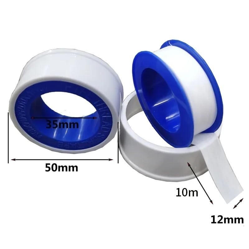 10Pcs PTFE Industrial Seal Tape 10M Waterproof Tape 1 Piece Masking Tape for Gas Pipeline Plumber Fitting Pipe Thread Sealing