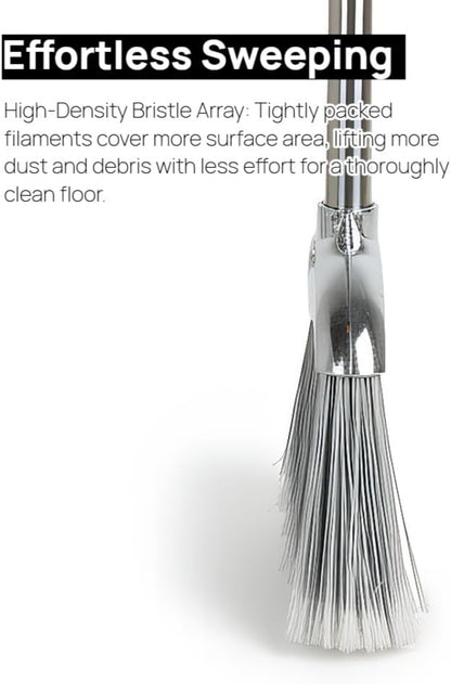 Outdoor Stiff Bristles Angle Broom Heavy Duty Sweeping Patio Broom with Long Handle for Garage Garden Commercial and Industrial