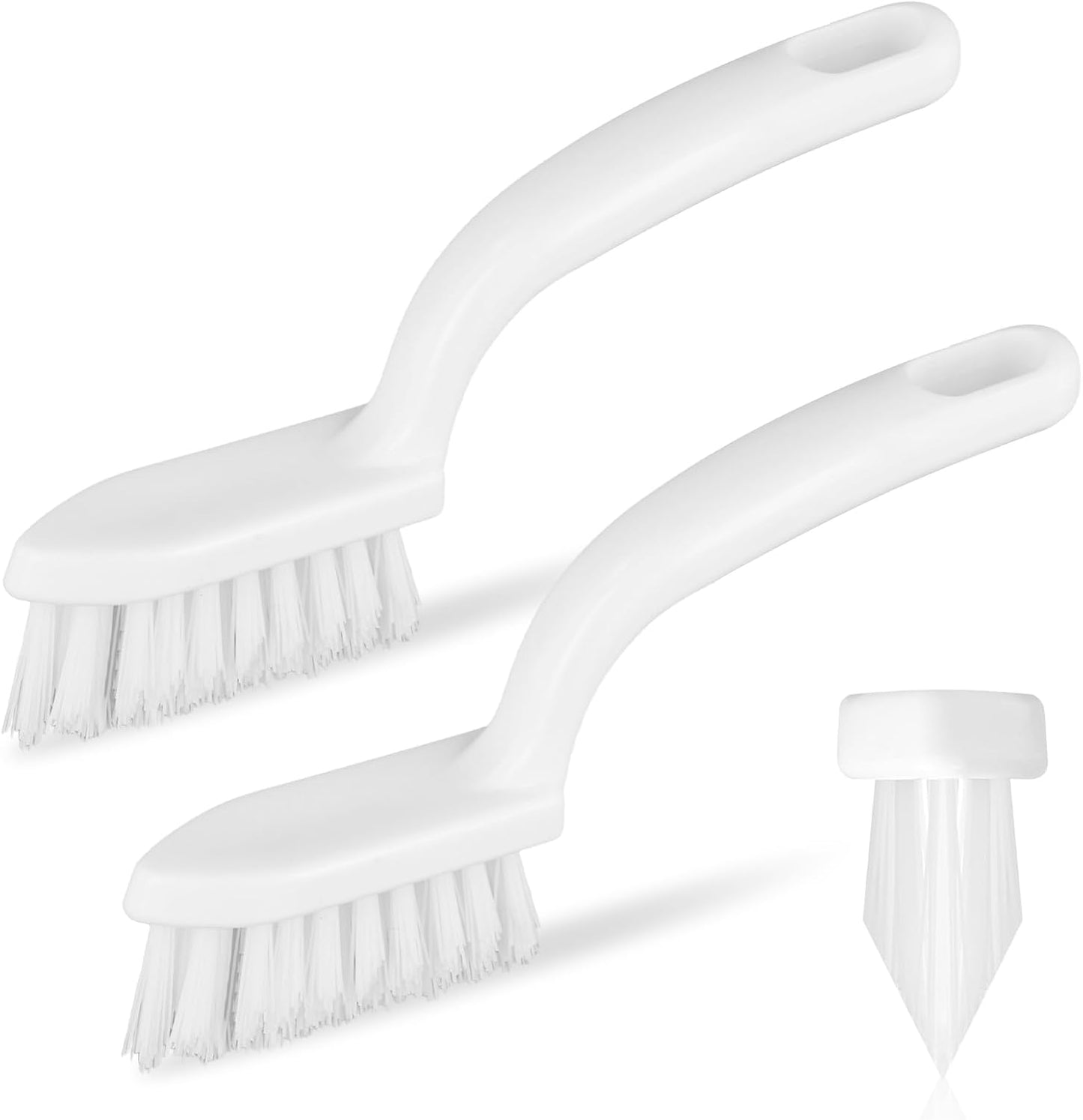 NQEUEPN 2pcs Grout Cleaner Brush for Tile Floors, V-Shaped Handheld Stiff Shower Gap Cleaning Scrubber with Hard Bristles, Grout Brush for Shower Tile, Door Groove Gap, Bathroom, Kitchen, Window
