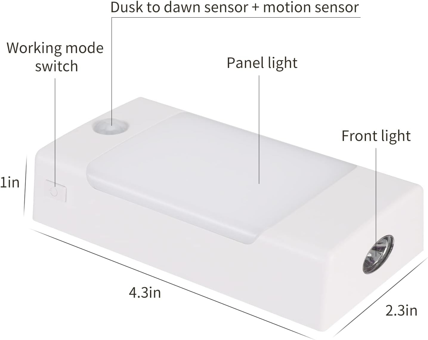 4-in-1 LED Night Light Emergency Backup Light, Motion Sensor, Dusk-to-Dawn Sensor, Rechargeable Battery Operated 5000K Daylight White, LED Flash Light for Home, Power Failure, Hurricane