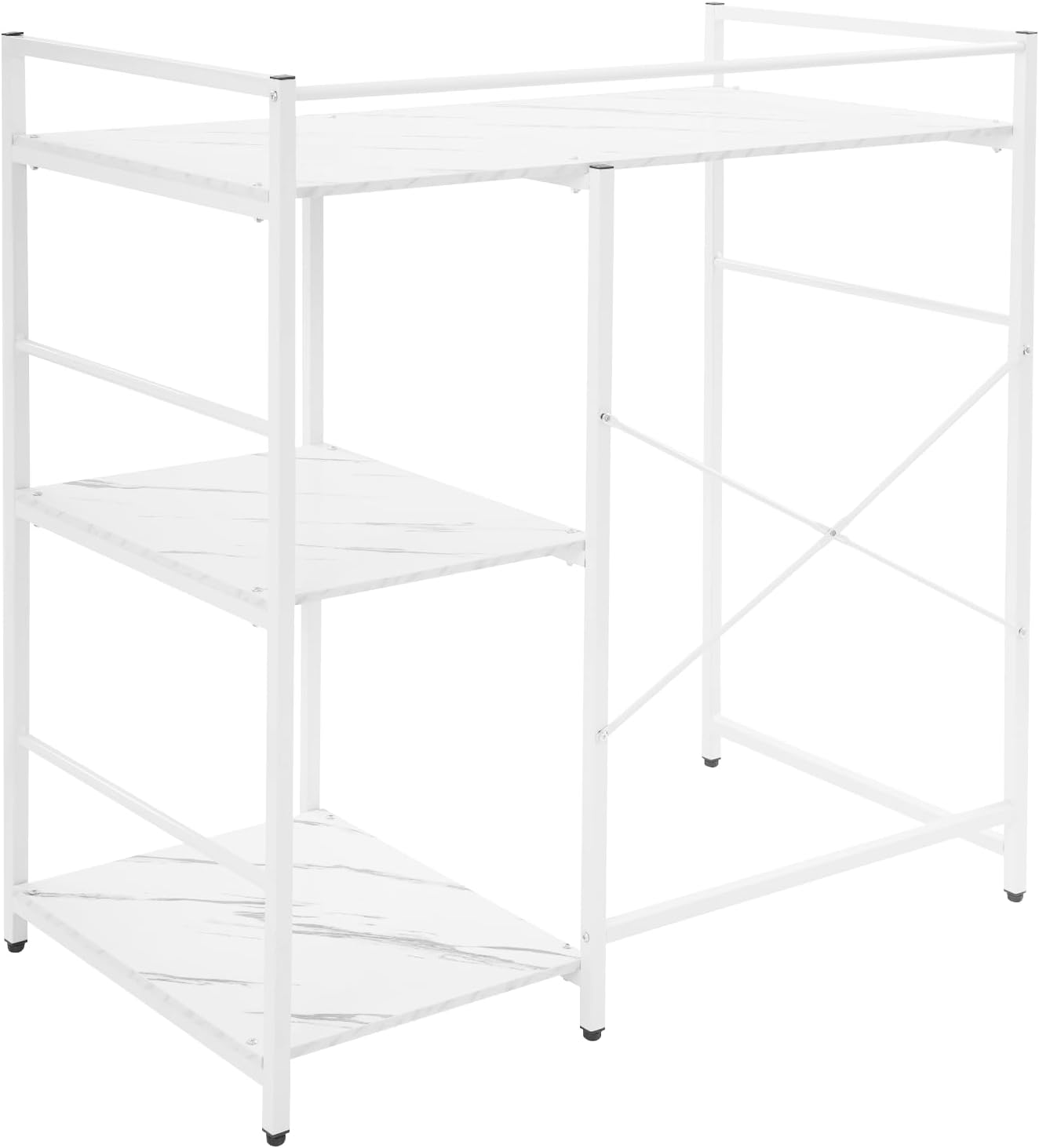 3-Tier Mini Fridge Stand with Storage Multi-Purpose Washing Machine Shelf Over The Washer Storage Shelf Utility Over Washer and Dryer Shelves for Kitchen, Laundry Room (Black+Brown)