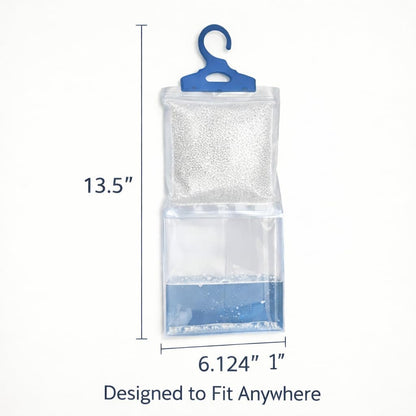 Humidi Free Hanging Dehumidifier Bags-4 Pack, Moisture Absorber for Closet, Bathroom & Basement, Humidity Control Hanging Bags, Fragrance-Free, Space Saving Design