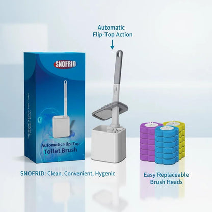 Disposable Toilet Brush,Toilet Bowl Cleaning System with Disposable Wand, Brush Holder and Refills,Storage Caddy and 18disinfecting Refill Heads (Gray)