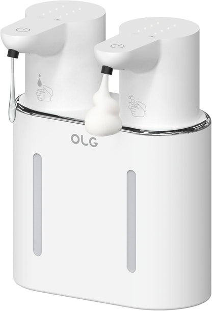 OLG Touchless Soap Dispenser - Automatic Hand - Dual Tank - 27 fl oz - Dish Detergent - Kitchen Bathroom - Foam and Liquid