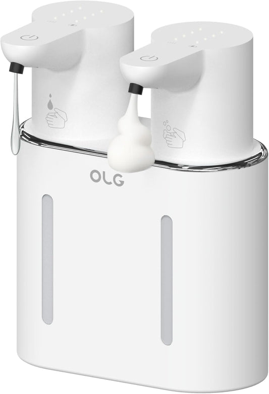 OLG Touchless Soap Dispenser - Automatic Hand - Dual Tank - 27 fl oz - Dish Detergent - Kitchen Bathroom - Foam and Liquid