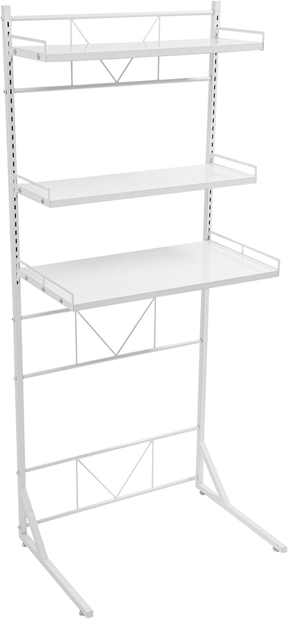 Adjustable Height Laundry Room Shelves for Laundry Room Organization 3 Tiers Laundry Room Organization Shelves Over The Washer and Dryer Storage Shelf (Black, 26.8×18.3×64in)