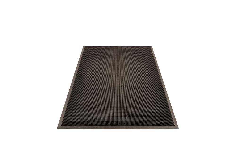 NoTrax 345 Scraper Outdoor Brush Mat, Natural Rubber Doormat for Outdoor Year-Round Use, Heavy-Duty, Durable, Beveled Edges, 28" x 46" Black, 345S2846BL