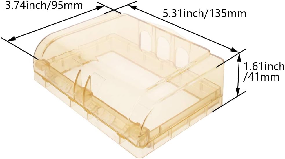Fielect Weatherproof in Use Outlet Cover Plug Receptacle Protector for Retrofit Siding Construction Transparent 120 Type 142x83x48mm 1Pcs