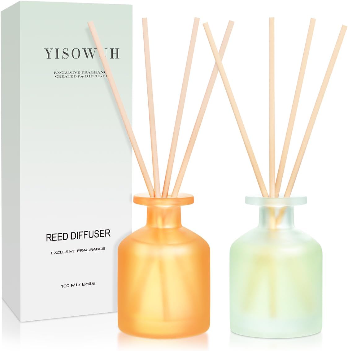 Reed Diffuser for Home, Clean Linen Scent 3.38oz (100ml)*1 Pack Essential Oil Reed Diffuser Set with 8 Sticks, Long Lasting Air Freshener for Bathroom Bedroom Living Room, Home Decor & Gifts