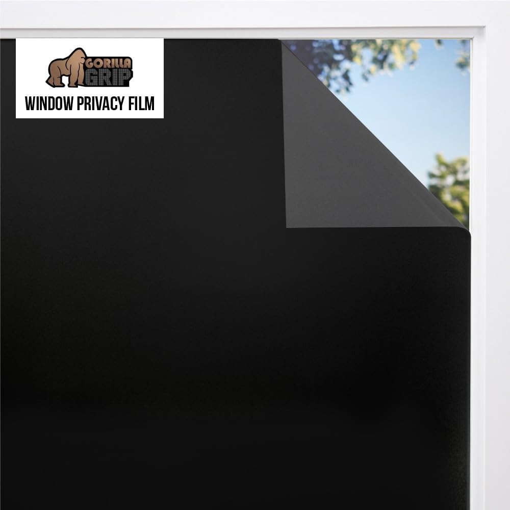 Gorilla Guard Window Privacy Film, Removable Two Way Sun Blocking, Reusable No Residue Stickers, Strong Static Clings to Glass Windows, Decorative Bathroom Door Coverings, 17.5 x 78.7 Inch, Frosted